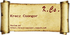 Krecz Csongor névjegykártya